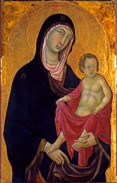 Madonna en Kind, c.1320-1330 door Segna di Bonaventura